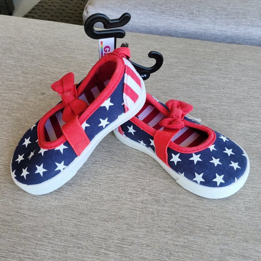 Geranimals  toddler red, white and blue shoes